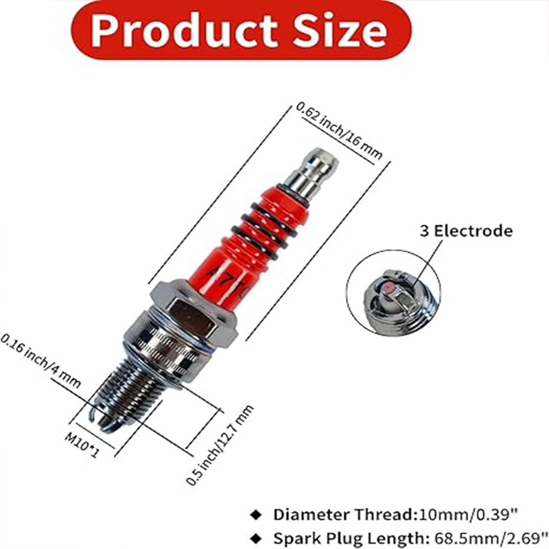 3개입 A7TC 3극 점화 플러그, GY6 50cc,  - Motorcycle Spark Plug 리뷰 및 가격
