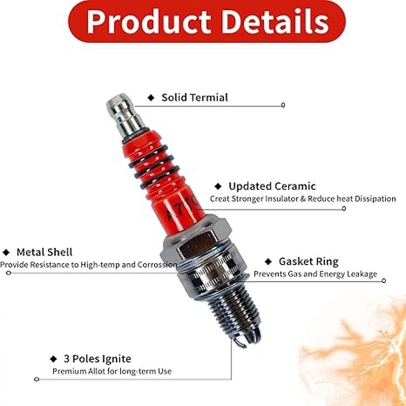 3개입 A7TC 3극 점화 플러그, GY6 50cc,  - Motorcycle Spark Plug 리뷰 및 가격